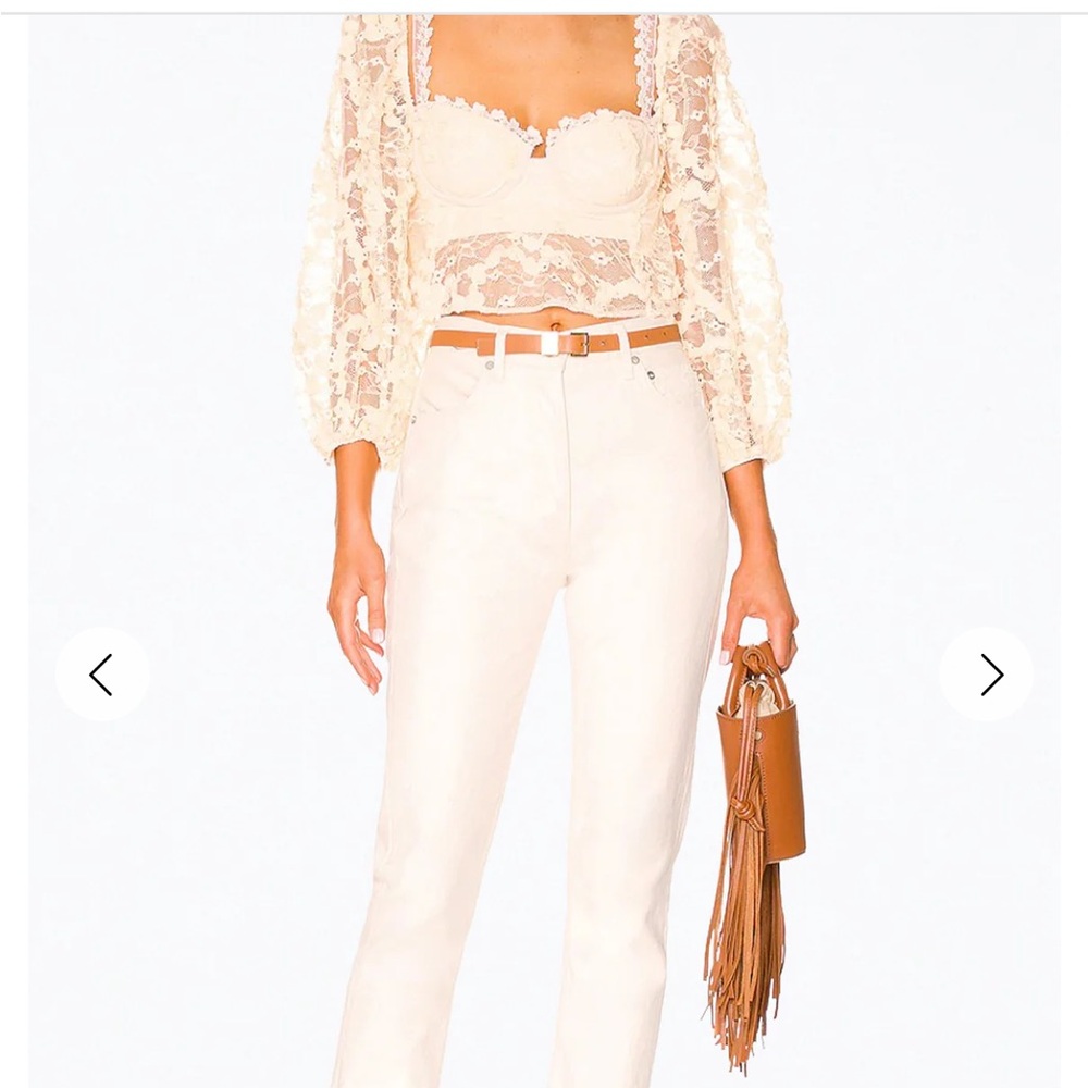 For Love & Lemons Ysabelle lace crop top